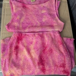 Pink and Orange Knit Top and Skirt Set Size Small Juniors